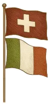 Illustration d'un drapeau italo-suisse