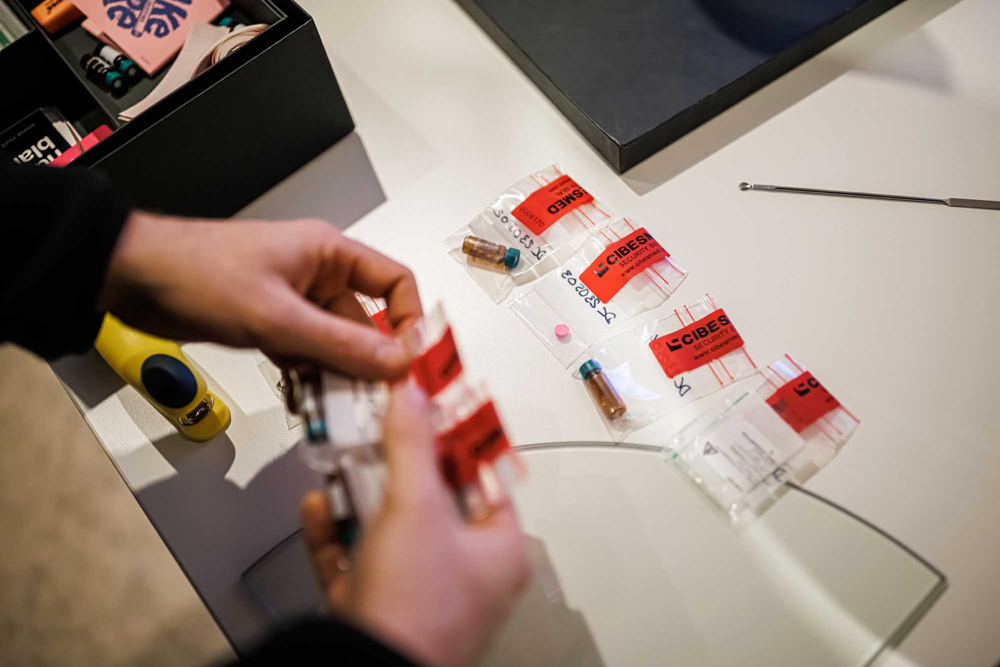 Les échantillons de drogue sont numérotés