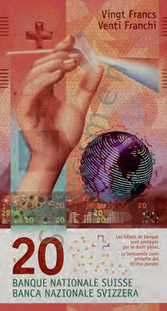 20er Note Distances in LS to astronomic objects from Earth on the new Swiss 20 ...
